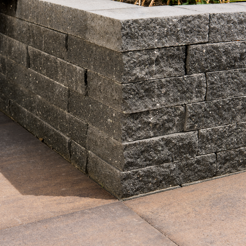 Tuinvisie Wallblock Split Antraciet Gespleten hoogte 12cm diverse afmetingen - 209125 wallblock split antraciet 50001641 - Wallblock Split Antra 60x15