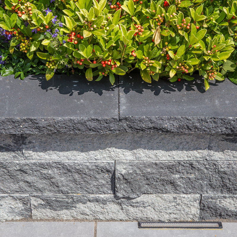 Tuinvisie Wallblock Split Zeeuws Bont Gespleten hoogte 12cm diverse afmetingen - 211282 wallblock split 60x12x15 cm zeeuws bont 211298 wallblock split afdekplaat 60x25x6 cm antraciet 50004007 - Wallblock Split Zeeuws 60x15