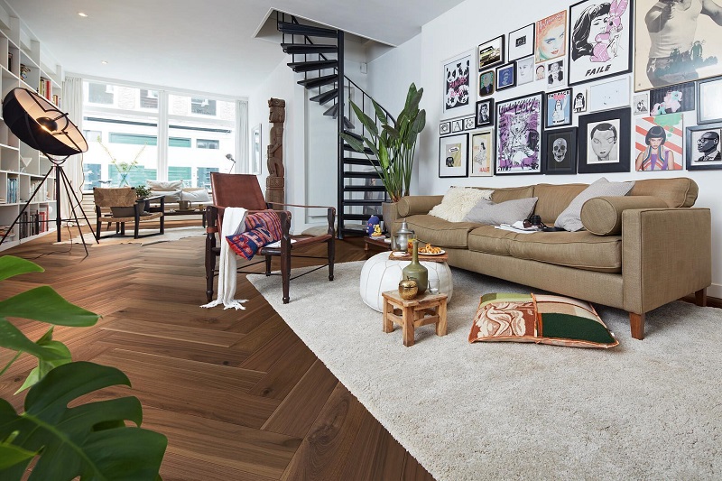 MeisterParquet. longlife PS500 Visgraat Amerikaans notelaar levendig 09009 - 9009 ps500 ultramattlackiert ambiente r01 - Meister.Parquet PS500 09009