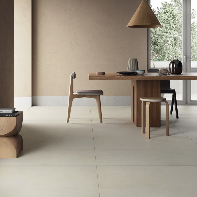 Ariostea Ultra Next Chalk Naturale 100x100cm - Cement resin effect floors next chalk 01 - Ariostea Chalk Naturale 100x100cm