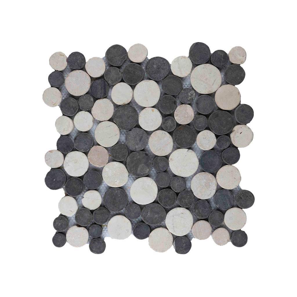 Moza&iuml;ek munt mix grijs - cr&egrave;me - Coin mix grey cream - BN113 munt mix grijs - cr&egrave;me