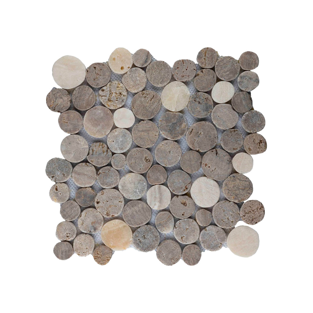 Moza&iuml;ek munt mix onyx - zonsondergang bruin - Coin mix onyx sunsetbrown - BN113 munt mix onyx - zonsondergang bruin