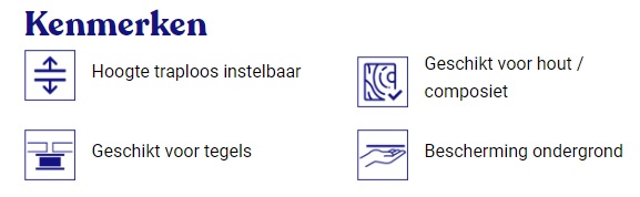 Comfort stelvoet IPV14-17 met rubber onderlaag bereik 14,3 - 17,3cm - Comfort stelvoet ipv14 17 met rubber onderlaag bereik 143 173 cm kenmerken - Comfort stelvoet IPV14-17cm