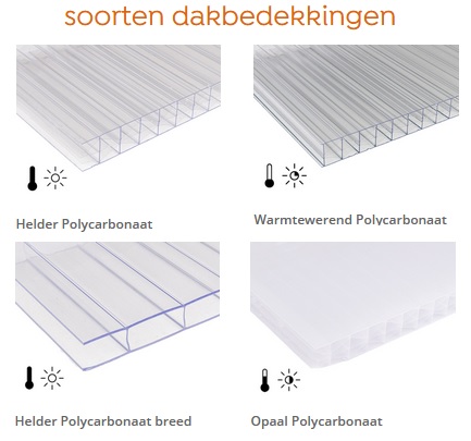 Verasol Greenline veranda alle afmetingen polycarbonaat dak - Dakbedekkingen greenline polycarbonaat - Verasol Greenline polycarbonaat dak 300x250cm