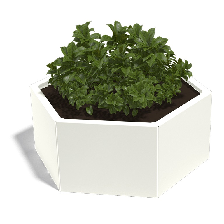 Gepoedercoat Staal Plantenbak Denver 50 diverse hoogtes - Denver 50x40 ral9010 1 - Gepoedercoate Denver 50 Hoogte 30cm