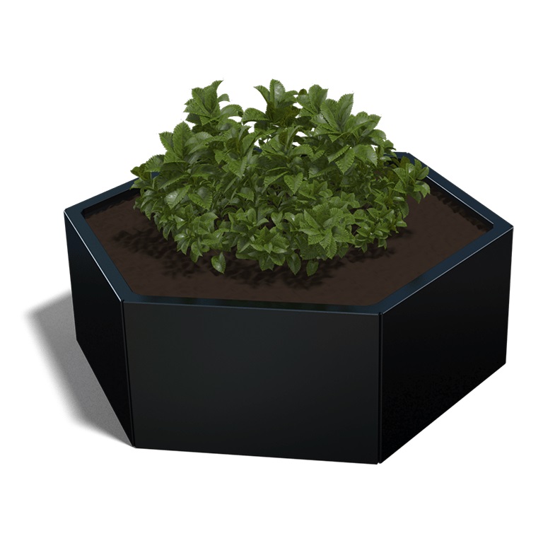 Gepoedercoat Staal Plantenbak Denver 60 diverse hoogtes - Denver 60x40 ral9005 1 - Gepoedercoate Denver 60 Hoogte 30cm