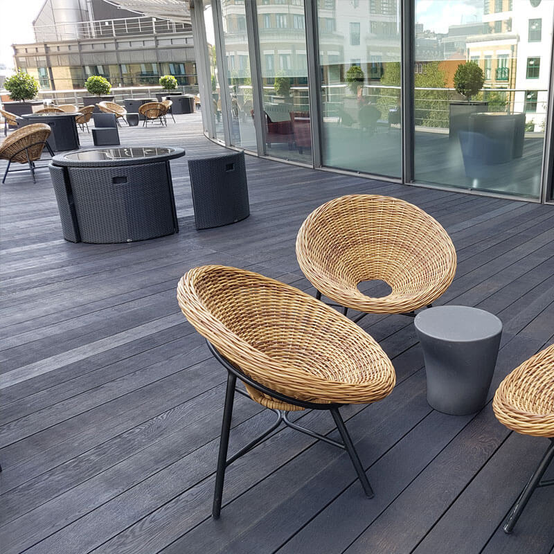 Vlonderplanken Enhanced Grain Burnt Cedar - Eg burnt cedar dakterras - Burnt Cedar