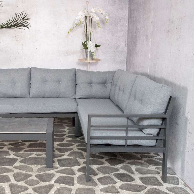 Loungeset Elba - Elba loungeset 2260 grijze bekleding 3 - 2260