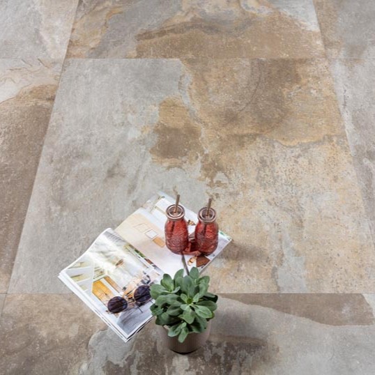GeoCeramica Stone look Multicolor Stone Mix Natural KTBN04 100x100x4cm - Geoceramica 100x100x4 multi stone natural - KTBN04 Multicolor Stone Mix Natural 100x100x4