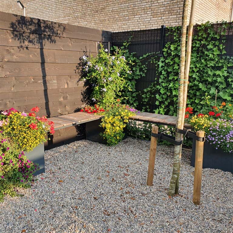 Gepoedercoat Staal Plantenbak Vegas Miami Hoekopstelling - Gepoedercoat staal ral7016 vegas miami hoekopstelling - Gepoedercoate Plantenbak Vegas Miami Hoek