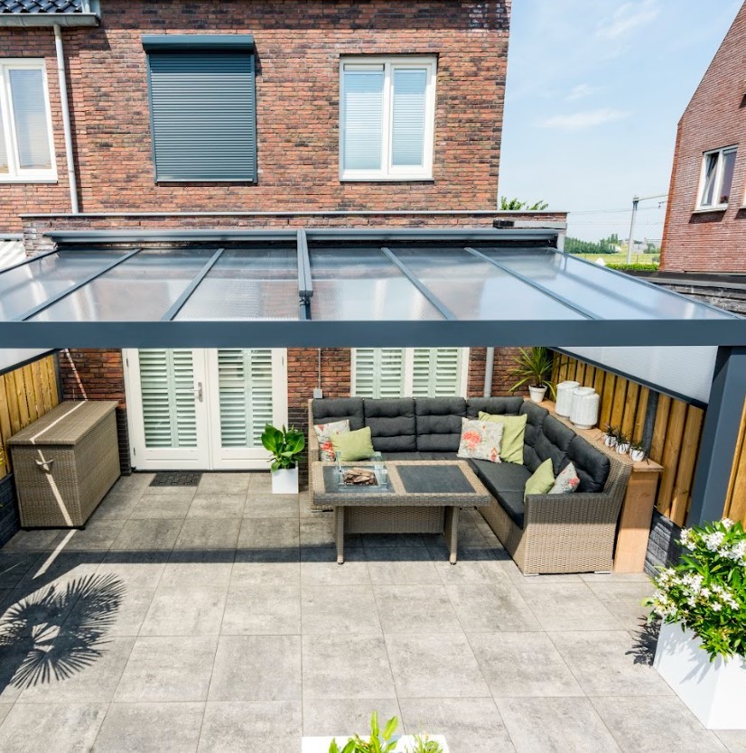 Giallo veranda polycarbonaat dak - Giallo deponti poly 5 - Giallo veranda polycarbonaat dak 406x250cm