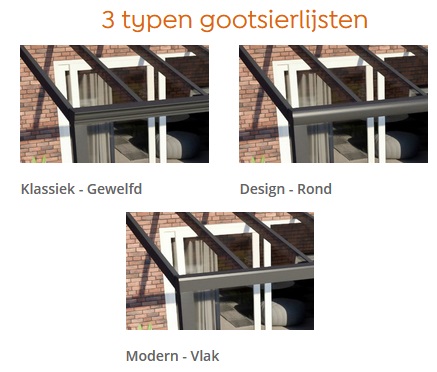 Verasol Profiline alle afmetingen glasdak - Gootsierlijsten greenline 3 - Verasol Profiline veranda glasdak 300x250cm 