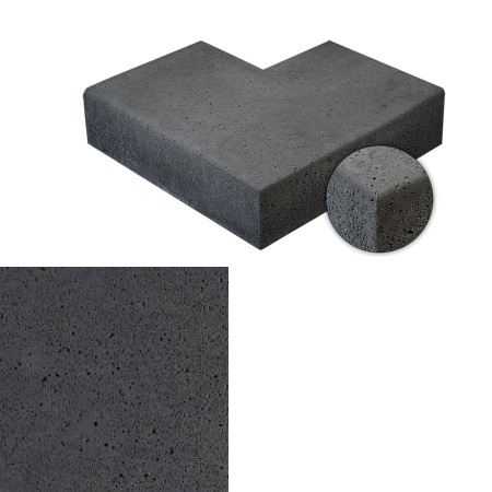 Traptrede Oud Hollands carbon hoekstuk diverse afmetingen - Hoekstuk 15cm carbon - Traptrede Oud Hollands carbon hoekstuk 15cm