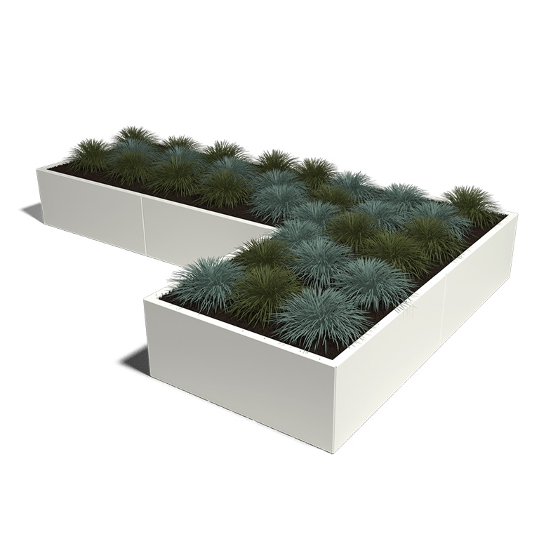 Gepoedercoat Staal Plantenbak Kansas 100 diverse hoogtes - Kansas 100x40 ral9010 1 - Gepoedercoate Kansas 100 Hoogte 30cm