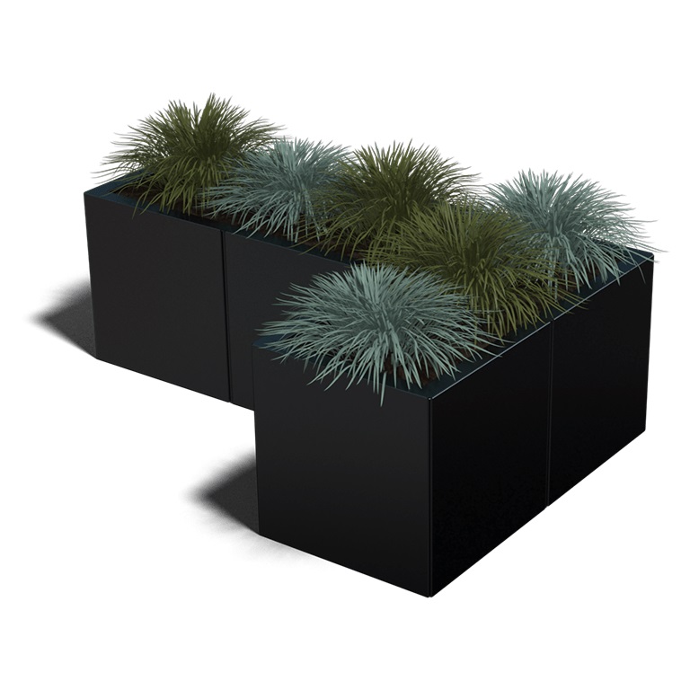 Gepoedercoat Staal Plantenbak Kansas 40 diverse hoogtes - Kansas 40x40 ral9005 1 - Gepoedercoate Kansas 40 Hoogte 30cm