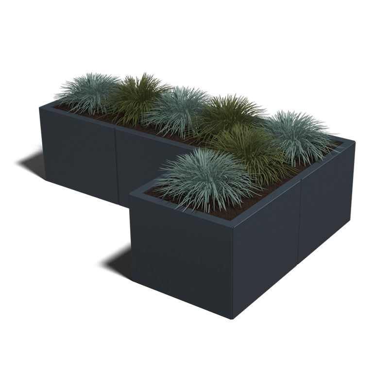Gepoedercoat Staal Plantenbak Kansas 50 diverse hoogtes - Kansas 50x40 ral7016 1 - Gepoedercoate Kansas 50 Hoogte 30cm