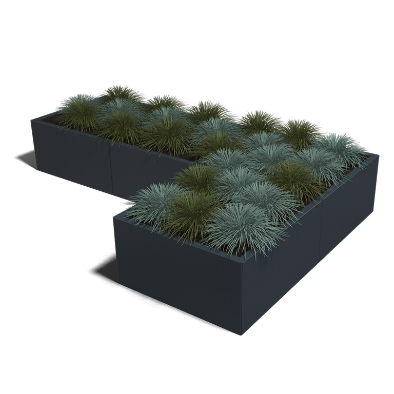 Gepoedercoat Staal Plantenbak Kansas 80 diverse hoogtes - Kansas 80x40 ral7016 1 - Gepoedercoate Kansas 80 Hoogte 30cm