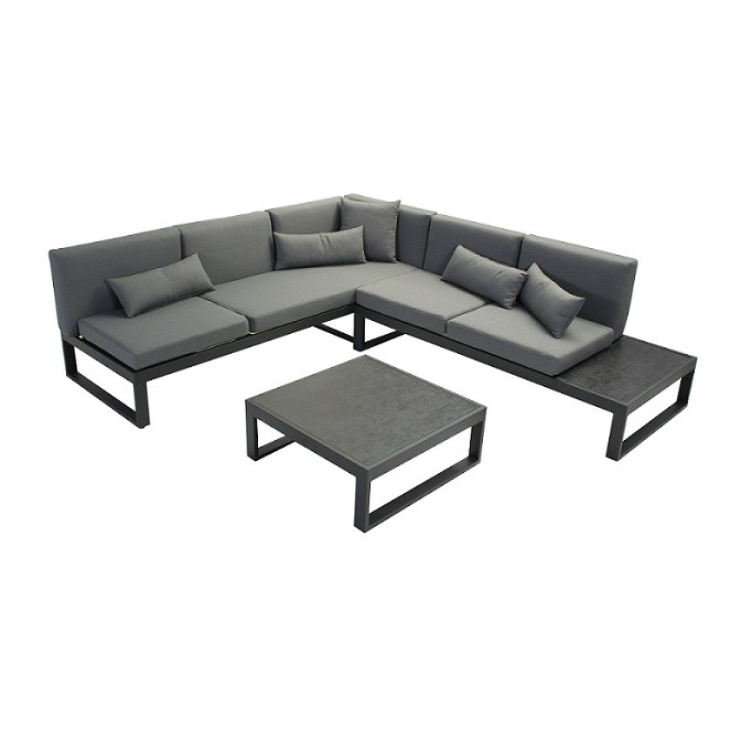 Loungeset Malaga - Malaga corner set 1682 lounge set buiten grijs met bijzettafel 1 - 1682