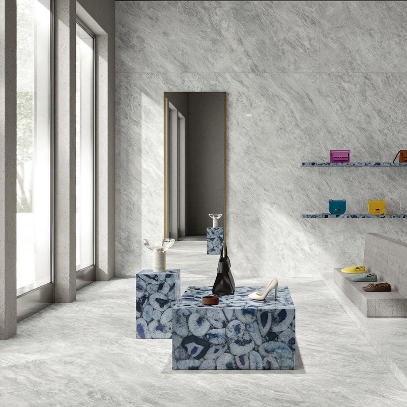 Ariostea Marmi Classici Bardiglio Chiaro Soft 60x120cm - Marble effect floors bardiglio chiaro 01 - Ariostea Bardiglio Chiaro Soft 60x120cm