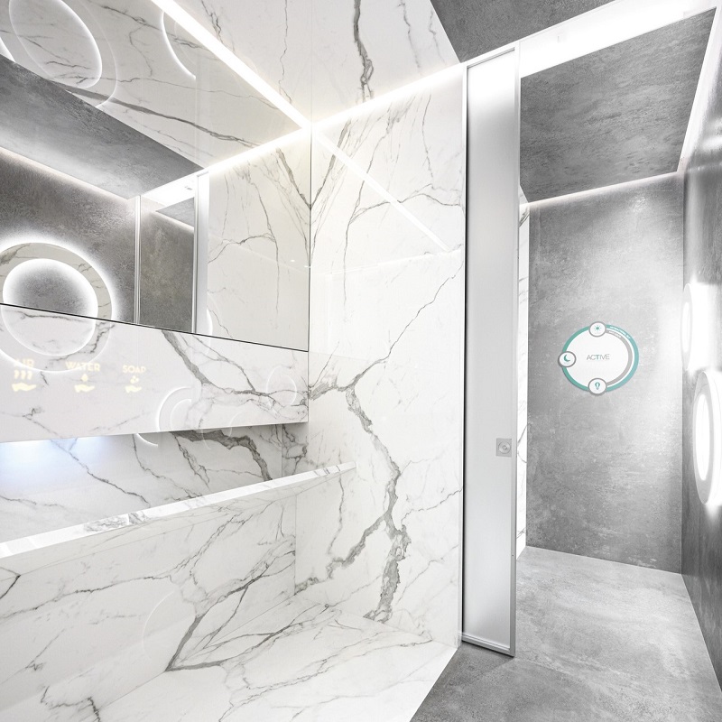 Ariostea Ultra Marmi Bianco Statuario Block A Lucidato Shiny 150x300cm - Marble effect floors bianco statuario 04 - Ariostea Bianco Block A Shiny 150x300cm