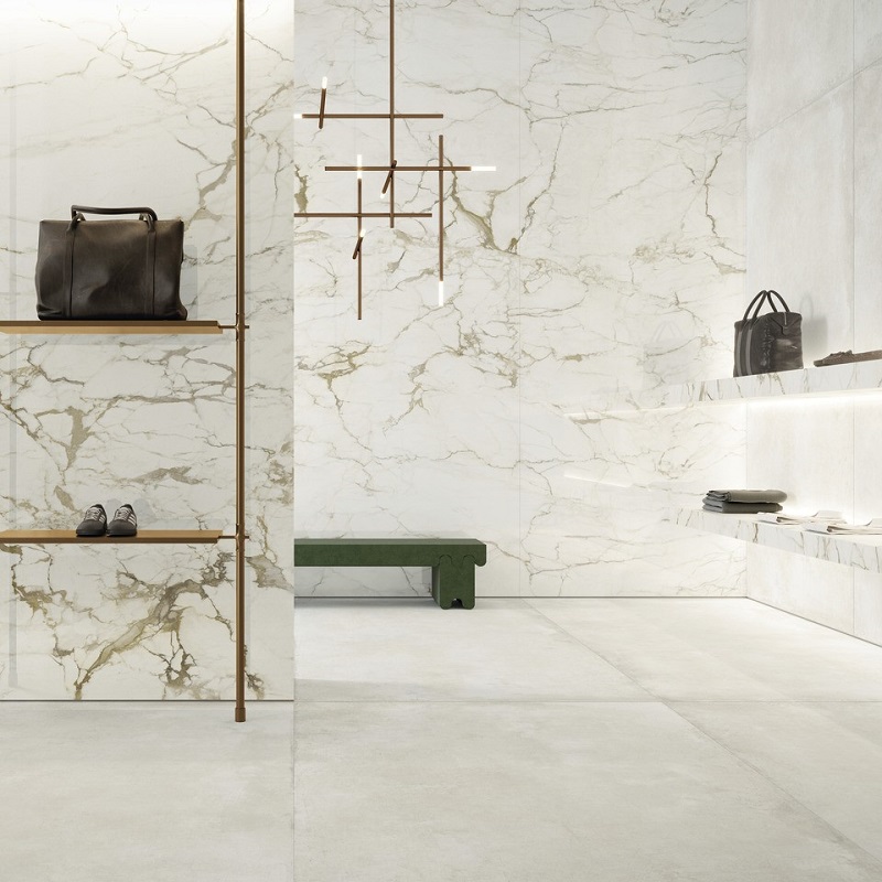 Ariostea Ultra Marmi Calacatta Macchia Vecchia Lucidato Shiny diverse afmetingen - Marble effect floors calacatta macchia vecchia 03 - Ariostea Calacatta Vecchia Shiny 37,5x75cm