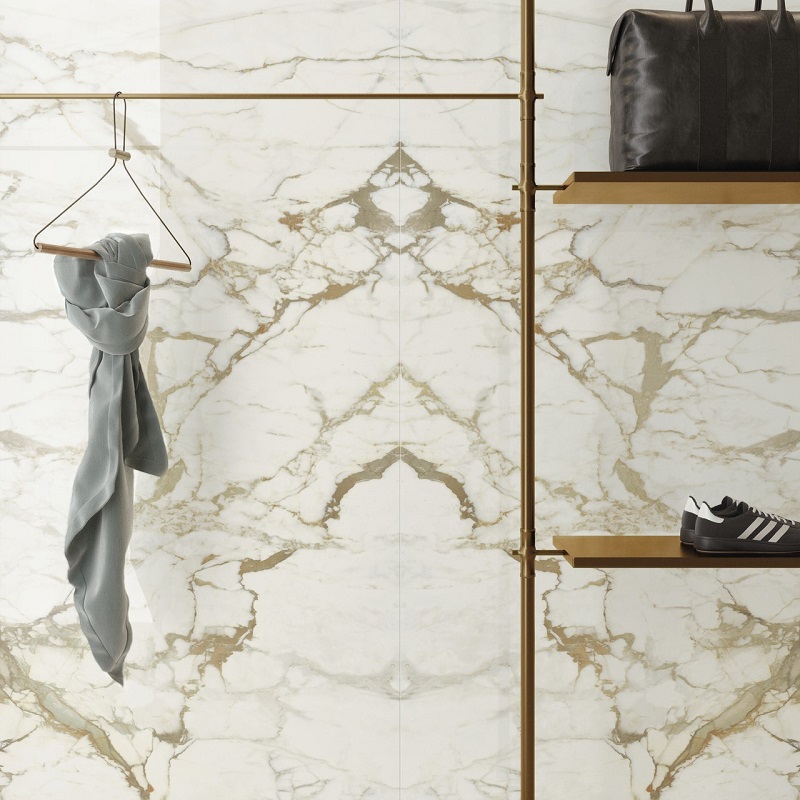 Ariostea Ultra Marmi Calacatta Macchia Vecchia Block A Lucidato Shiny 150x300cm - Marble effect floors calacatta macchia vecchia 04 - Ariostea Vecchia Block A Shiny 150x300cm