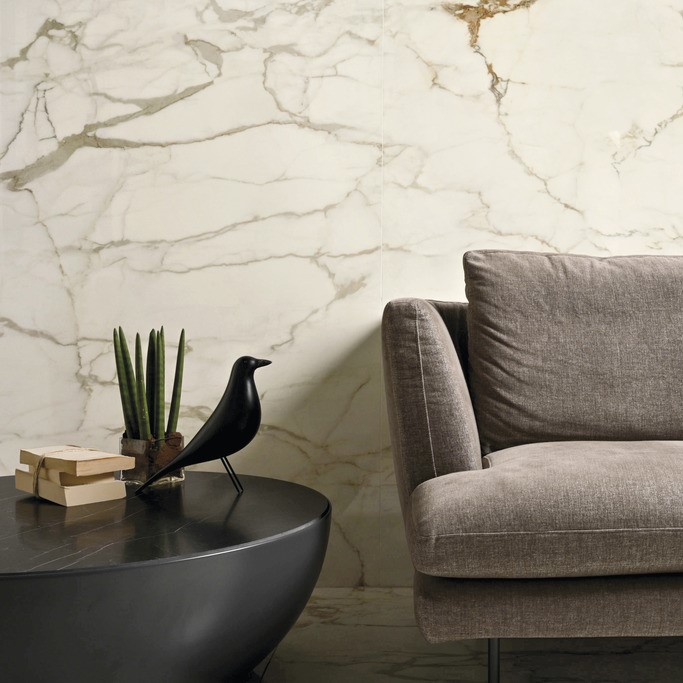 Ariostea Ultra Marmi Calacatta Macchia Vecchia Block B Lucidato Shiny 150x300cm - Marble effect floors calacatta macchia vecchia 05 - Ariostea Vecchia Block B Shiny 150x300cm