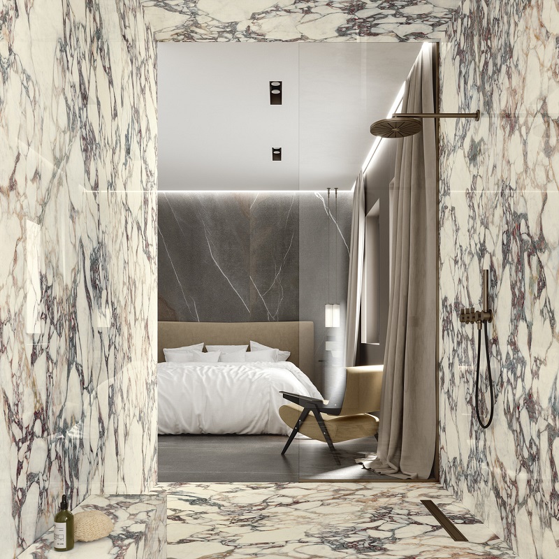 Ariostea Ultra Marmi Calacatta Viola Lucidato Shiny diverse afmetingen - Marble effect floors calacatta viola 1 - Ariostea Calacatta Viola Shiny 37,5x75cm