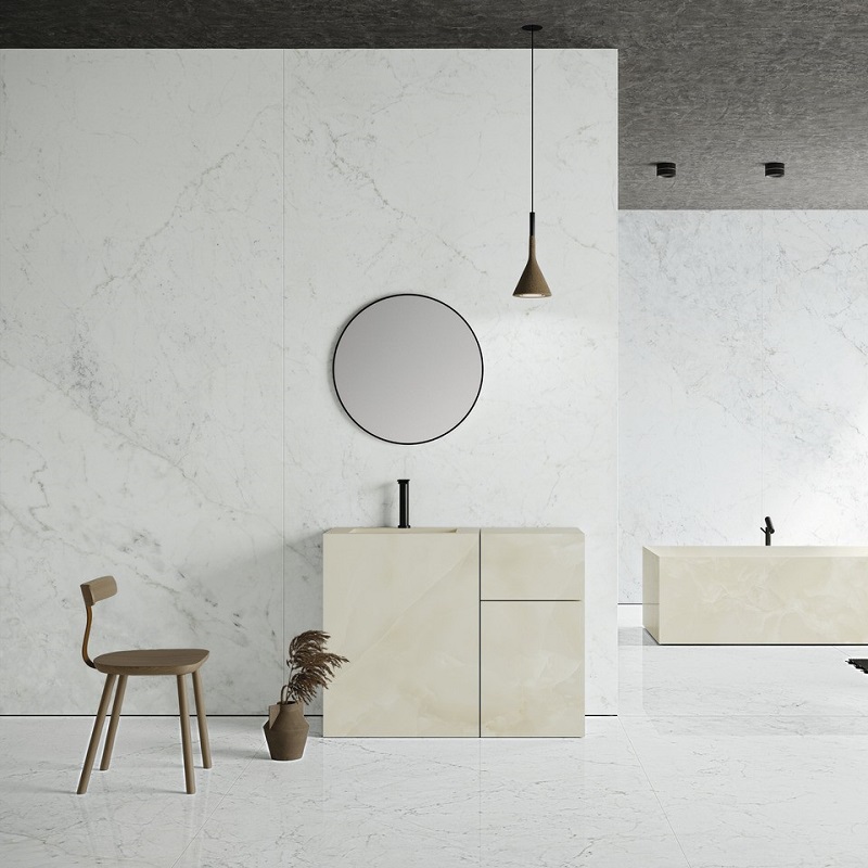 Ariostea Ultra Marmi Michelangelo Altissimo Lucidato Shiny diverse afmetingen - Marble effect floors michelangelo altissimo 01 - Ariostea Michelangelo Shiny 37,5x75cm