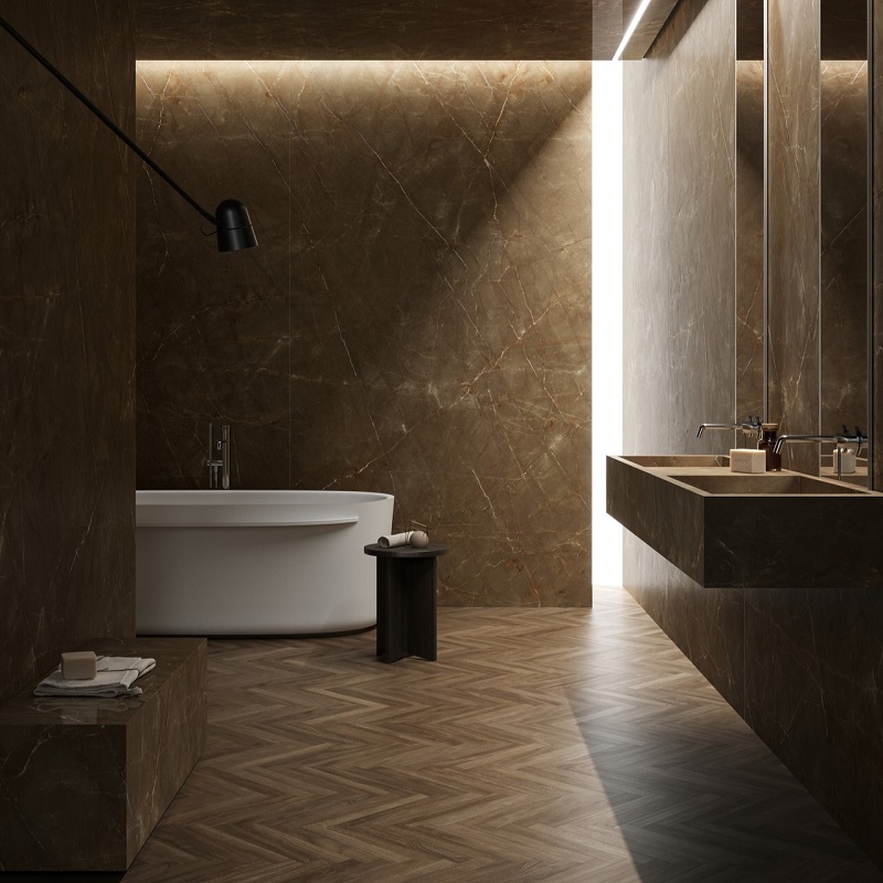 Ariostea Ultra Marmi Pulpis Bronze Levigato Silk diverse afmetingen - Marble effect floors pulpis bronze 01 - Ariostea Pulpis Bronze Silk 37,5x75cm