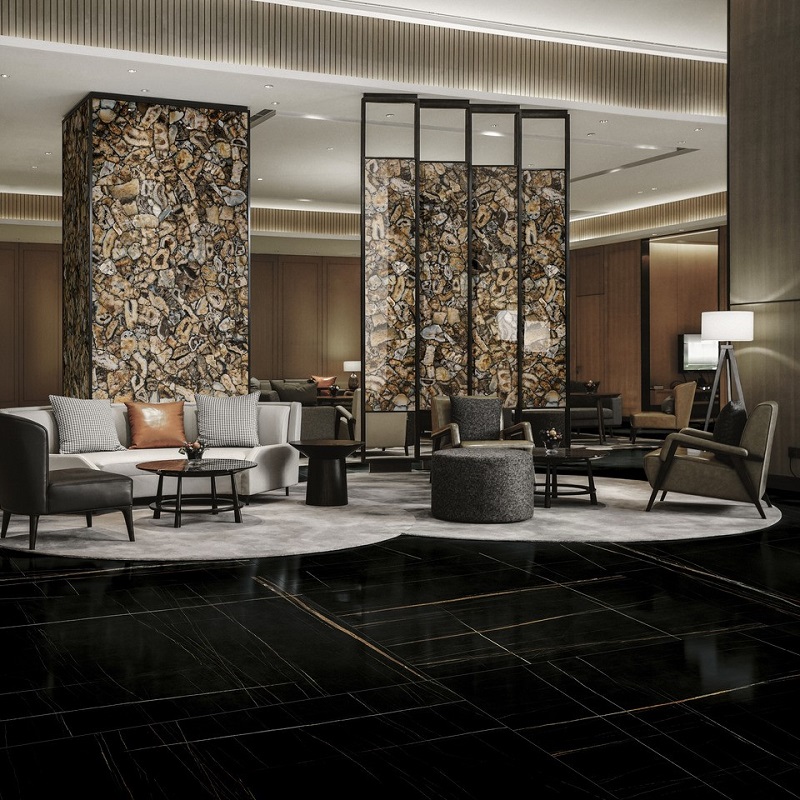 Ariostea Ultra Marmi Sahara Noir Levigato Silk diverse afmetingen - Marble effect floors sahara noir 02 - Ariostea Sahara Noir Silk 37,5x75cm