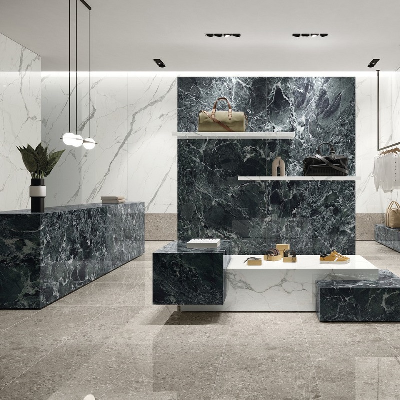 Ariostea Marmi Classici Verde St. Denis Soft 60x120cm - Marble effect floors verde st denis 03 - Ariostea Verde St. Denis Soft 60x120cm