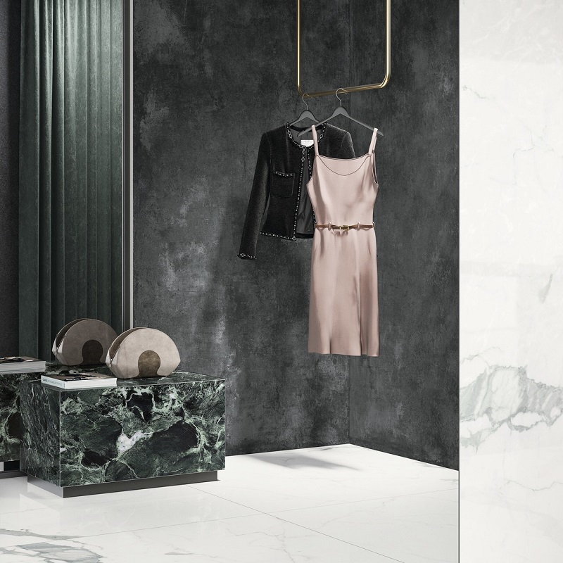 Ariostea Ultra Marmi Statuario Altissimo Block B Lucidato Shiny 150x300cm - Marble effect white floors statuario altissimo 09 - Ariostea Altissimo Block B Shiny 150x300cm