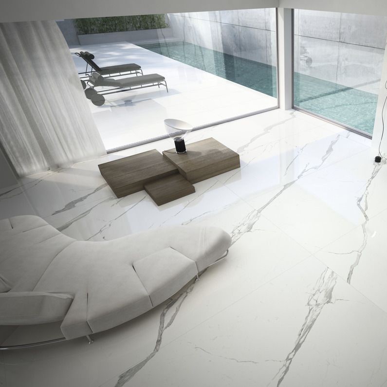 Ariostea Ultra Marmi Statuario Ultra Lucidato Shiny diverse afmetingen - Marble effect white floors statuario ultra 01 - Ariostea Ultra Shiny 37,5x75cm