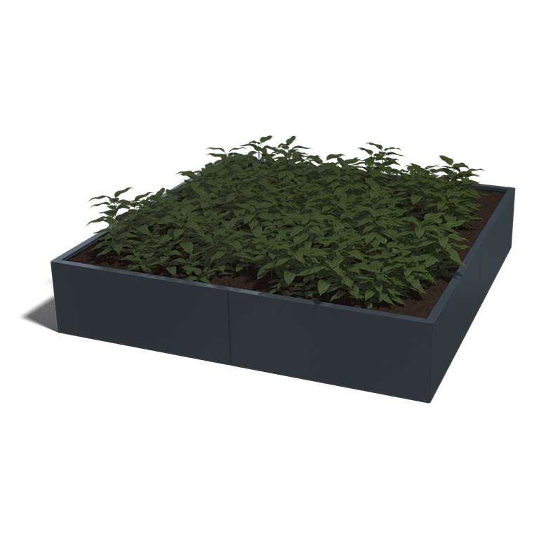 Gepoedercoat Staal Plantenbak Miami XXL 200x200cm diverse hoogtes - Miami xxl 200x200x40 ral7016 1 - Gepoedercoate Plantenbak Miami 200x200x30cm