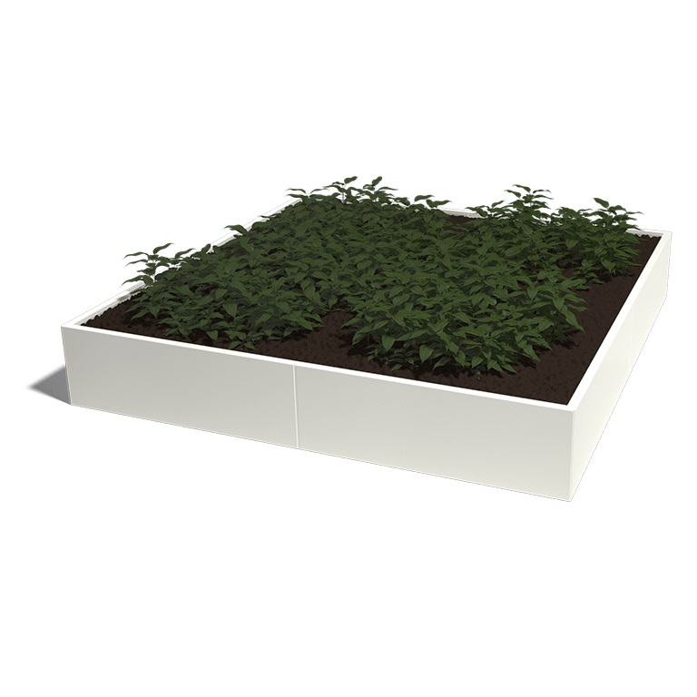 Gepoedercoat Staal Plantenbak Miami XXL 240x240cm diverse hoogtes - Miami xxl 240x240x40 ral9010 1 - Gepoedercoate Plantenbak Miami 240x240x30cm