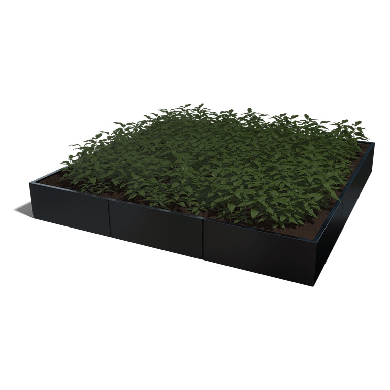 Gepoedercoat Staal Plantenbak Miami XXL 300x300cm diverse hoogtes - Miami xxl 300x300x40 ral9005 1 - Gepoedercoate Plantenbak Miami 300x300x30cm