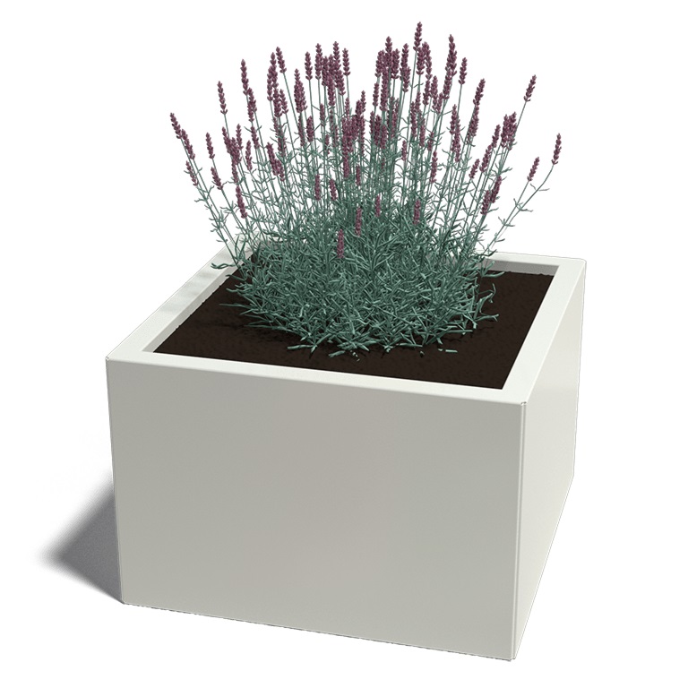 Gepoedercoat Staal Plantenbak Miami 60x60cm diverse hoogtes - Miami60x60x40 ral9010 1 - Gepoedercoate Plantenbak Miami 60x60x30cm