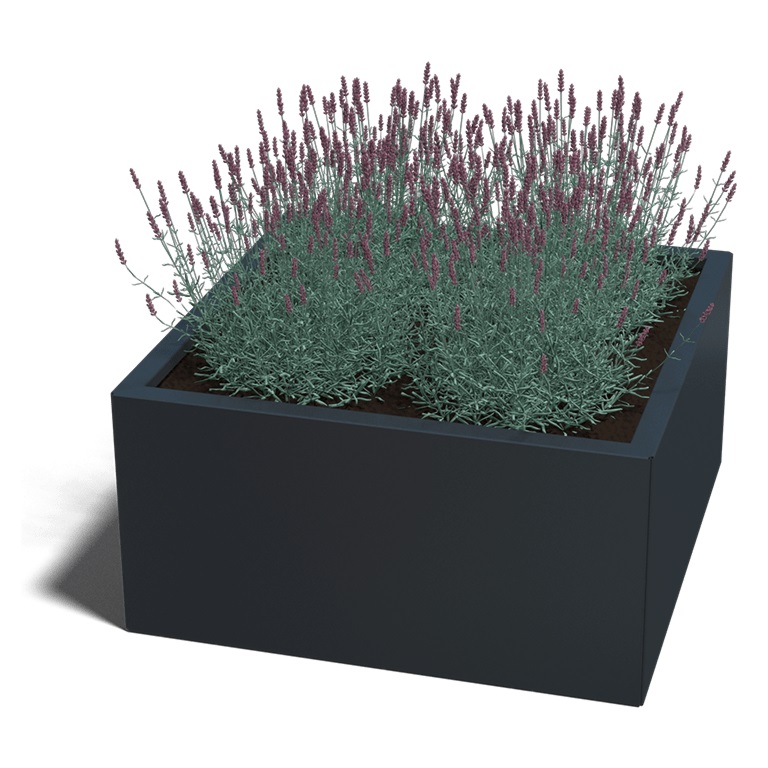 Gepoedercoat Staal Plantenbak Miami 80x80cm diverse hoogtes - Miami80x80x40 ral7016 1 - Gepoedercoate Plantenbak Miami 80x80x30cm