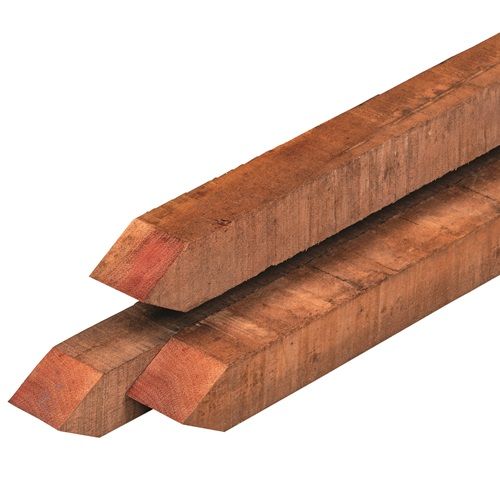 Paal hardhout met punt diverse afmetingen TH8 - Paal hardhout met punt - Paal hardhout met punt b72