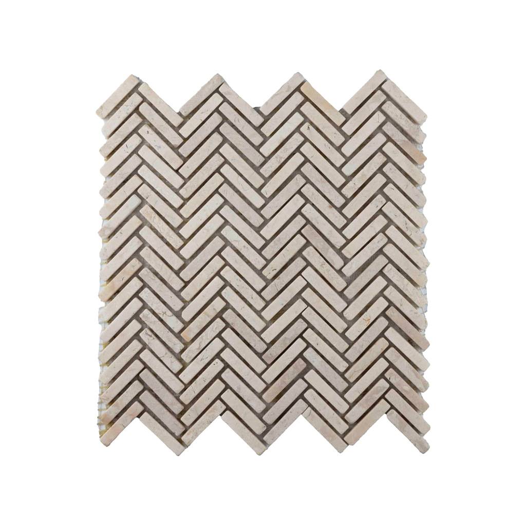 Parket visgraat cr&egrave;me 1x4,8cm - Parquet fishbone cream 1x4 8cm - BN113 visgraat cr&egrave;me (1)