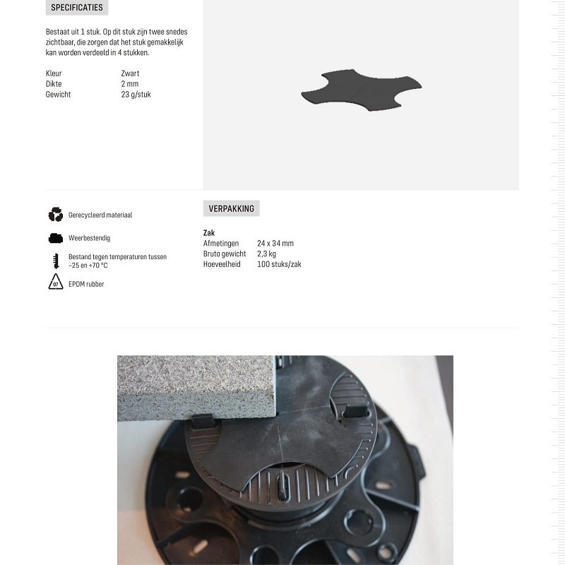 Passtuk 2mm van EPDM rubber - Passtuk 2 mm van epdm rubber specificaties - Passtuk 2mm EPDM rubber