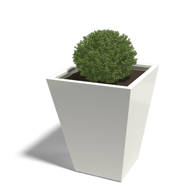 Gepoedercoat Staal Gelaste Plantenbak Cone 80x80x100cm - Pb pi las c 800x800x1000 ral9010 2 - Gepoedercoate Plantenbak Cone 80x80x100cm