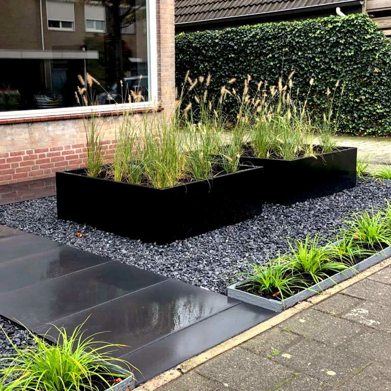 Gepoedercoat Staal Plantenbak Miami 120x120cm diverse hoogtes - Pbcomi1200x1200x400ral9005 1 - Gepoedercoate Plantenbak Miami 120x120x30cm