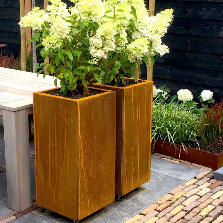 Cortenstaal Plantenbak Miami 40x40cm diverse hoogtes - Pbcomi400x400x800 2 1 - Cortenstaal Plantenbak Miami 40x40x30cm
