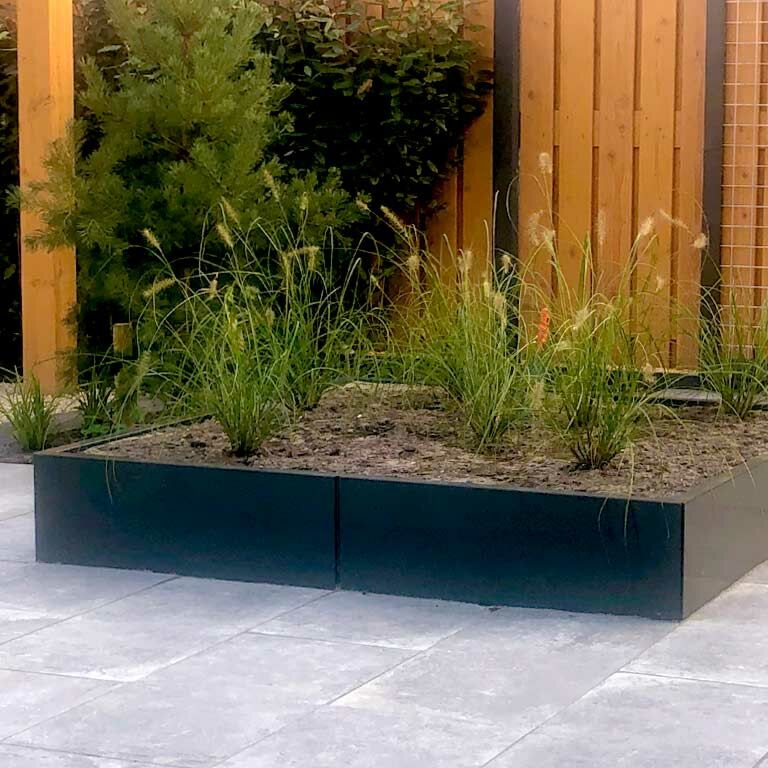 Gepoedercoat Staal Plantenbak Miami XXL 160x160cm diverse hoogtes - Pbcomixl1600x1600x300ral7016 1 - Gepoedercoate Plantenbak Miami 160x160x30cm