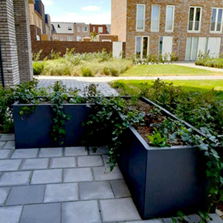 Gepoedercoat Staal Plantenbak Kansas 50 diverse hoogtes - Pbpckaral7022 - Gepoedercoate Kansas 50 Hoogte 30cm