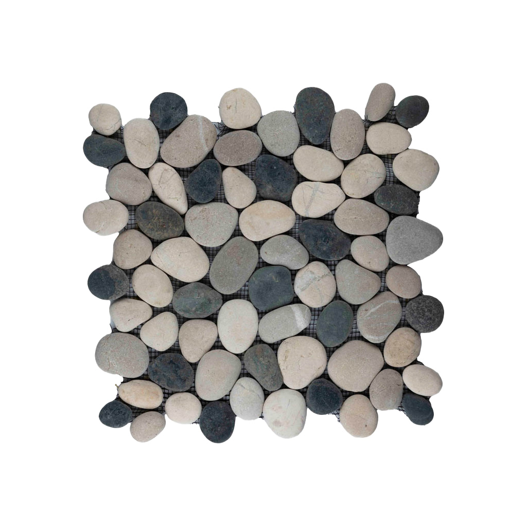 Kiezelstenen regulier mix bruin, zwart & wit - Pebbles regulier mix zwart bruin en wit - BN113 regulier bruin-zwart-wit