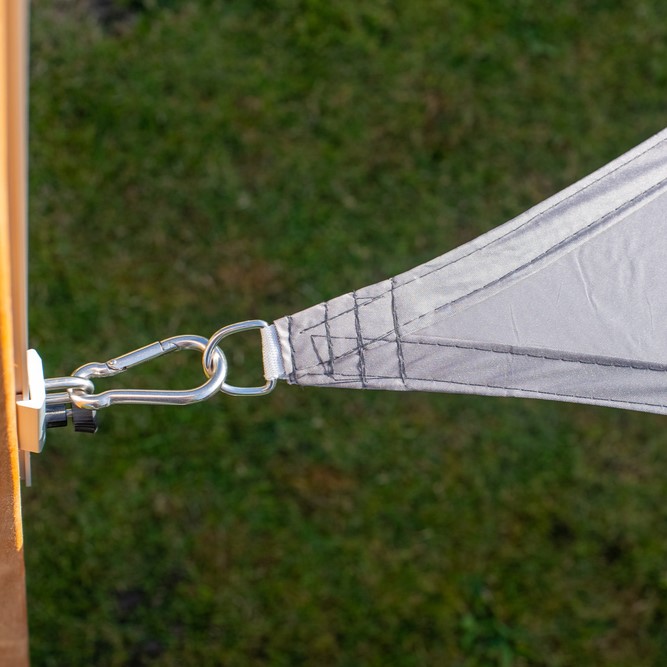Zonnedoek Waterdicht Grijs Rechthoek 3x5m - 160gr/m2 - Schaduwdoek grijs closeup 2 5 - Zonnedoek Waterdicht Grijs 3x5m