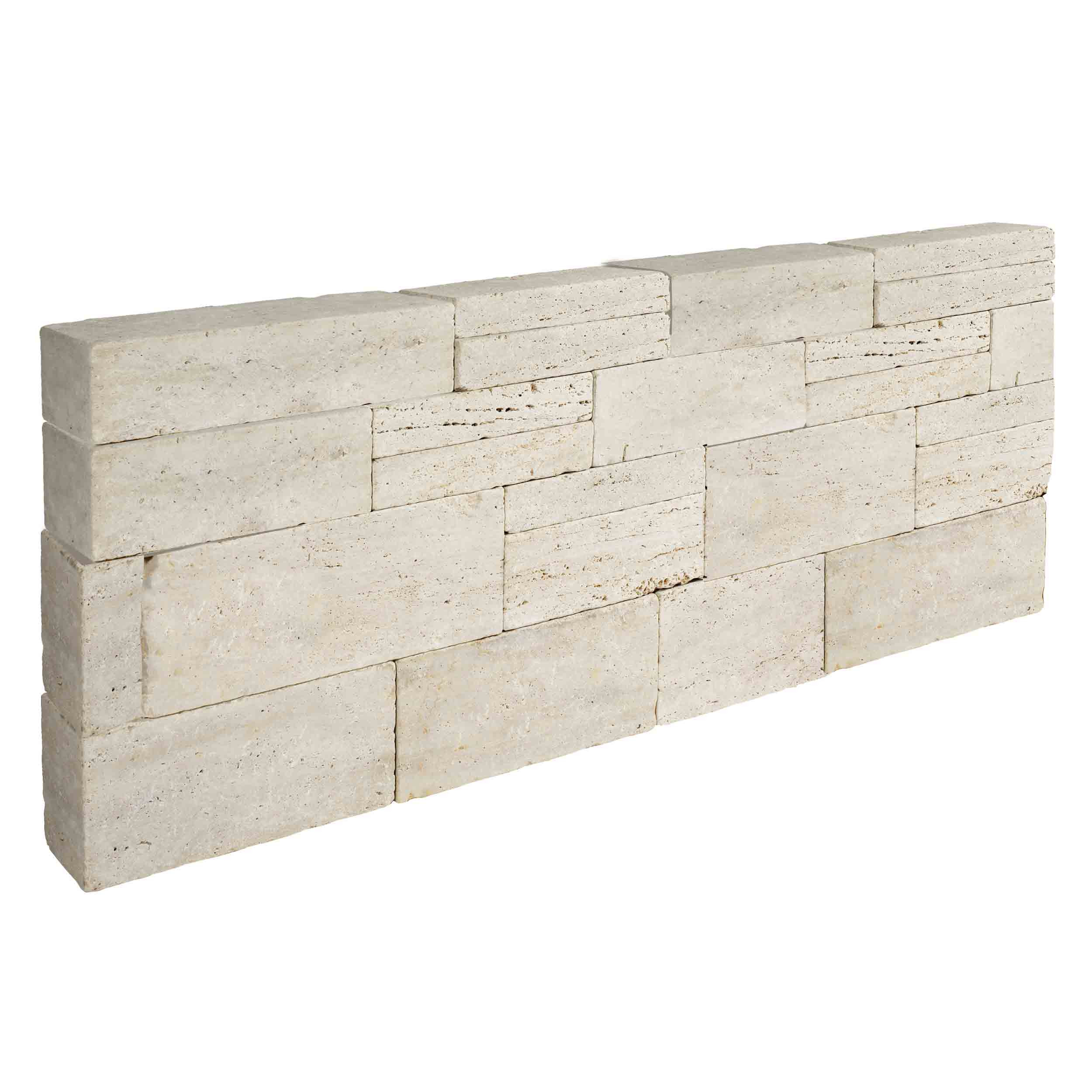 Stapelblok Mediterrano Ivory Cream diverse afmetingen - Stapelblokken pietra mediterrano ivory cream wildverband 1 - Stapelblok Mediterrano Ivory Cream